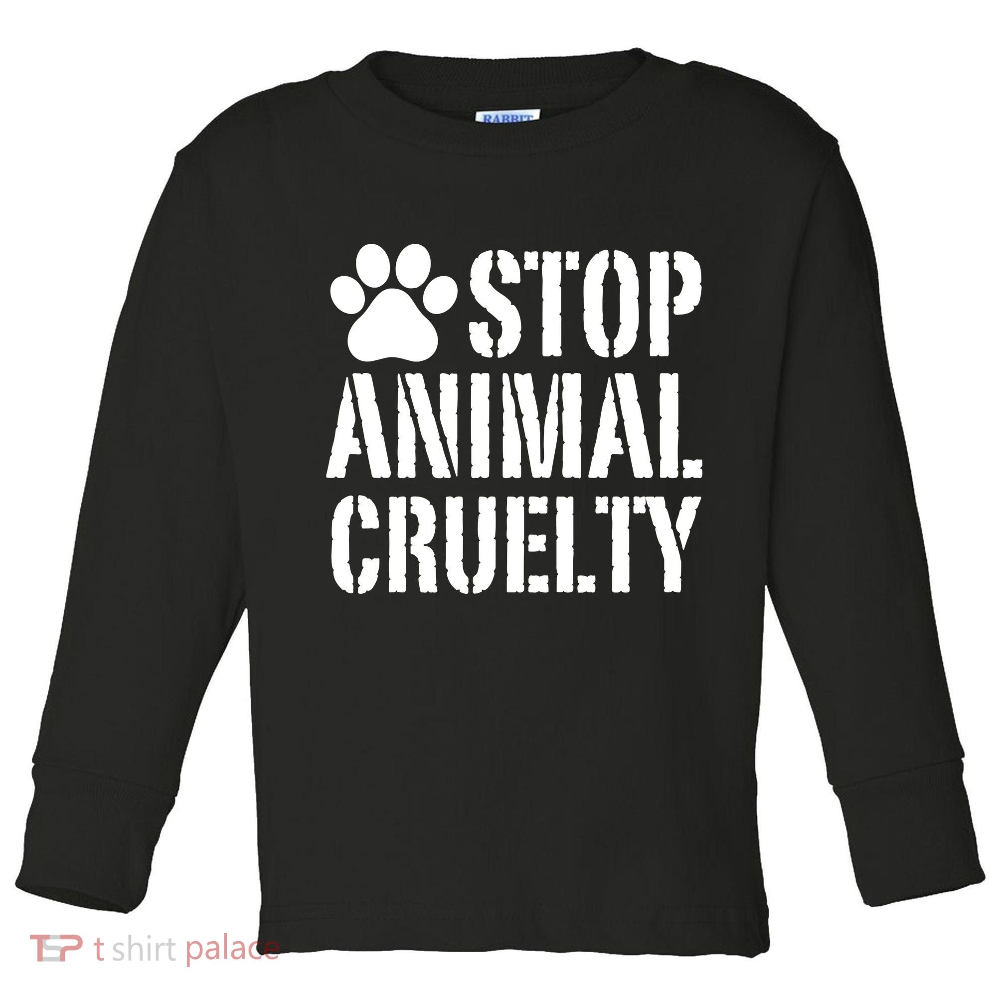 Stop Animal Cruelty Awareness Paw Print Toddler Long Sleeve Shirt