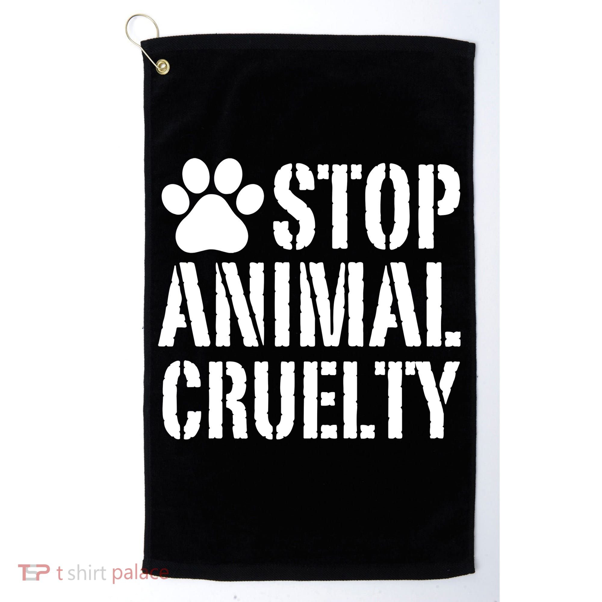 Stop Animal Cruelty Awareness Paw Print Golf Towel