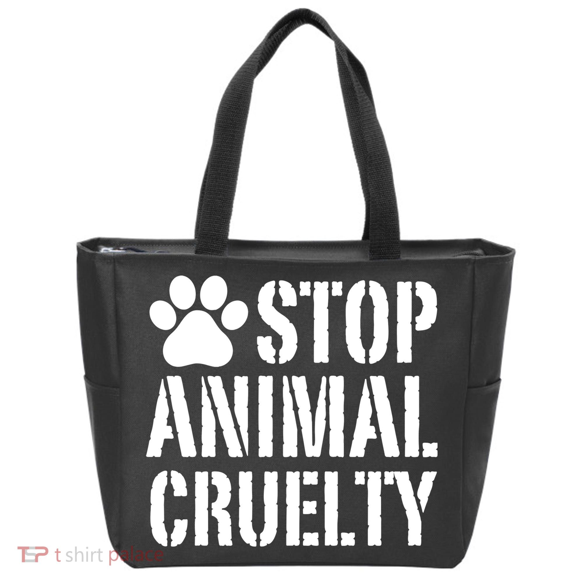 Stop Animal Cruelty Awareness Paw Print Tote Bag