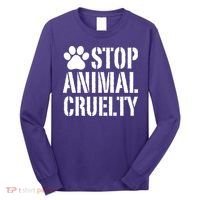 Stop Animal Cruelty Awareness Paw Print Long Sleeve Shirt thumb 0