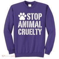 Stop Animal Cruelty Awareness Paw Print Sweatshirt thumb 0