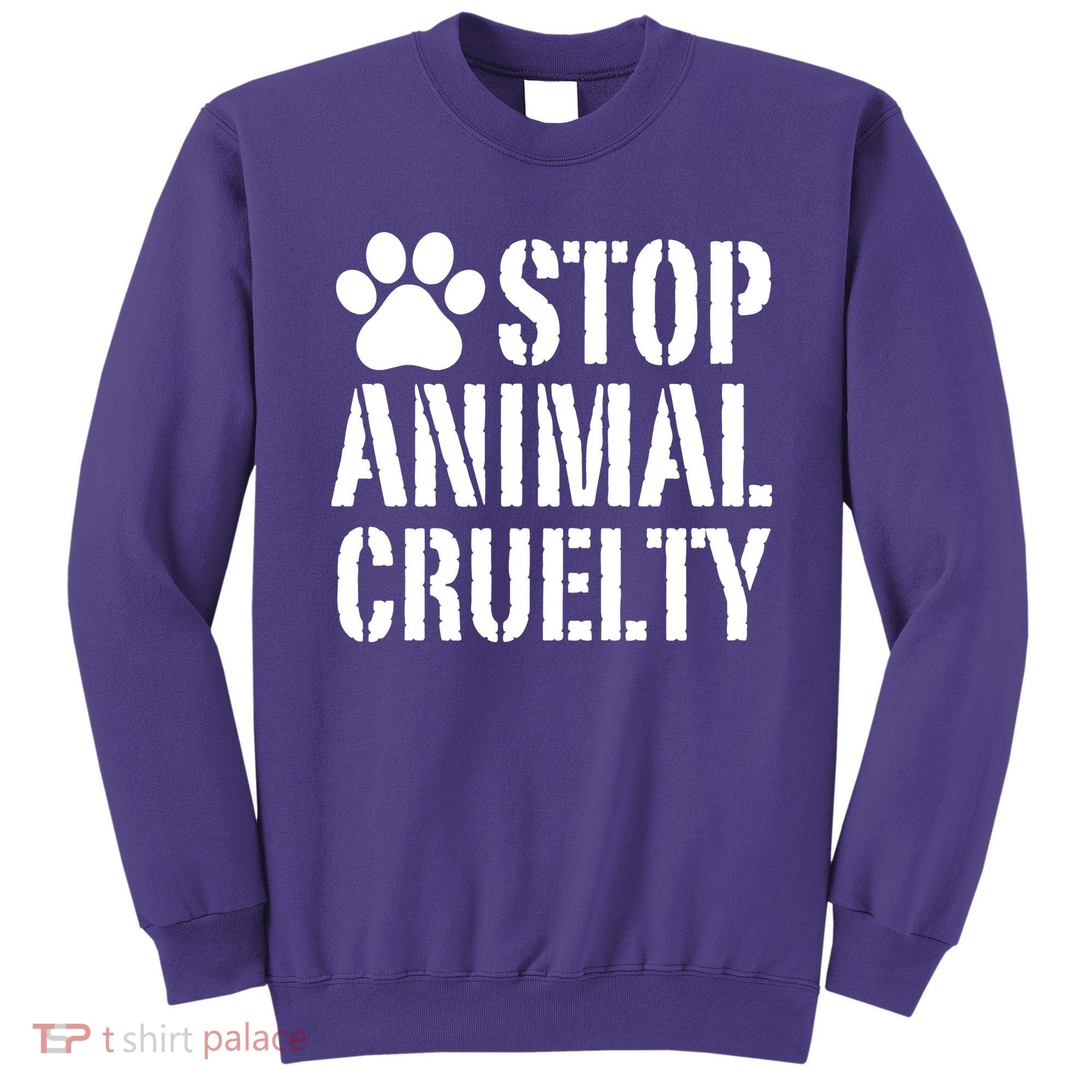 Stop Animal Cruelty Awareness Paw Print Sweatshirt
