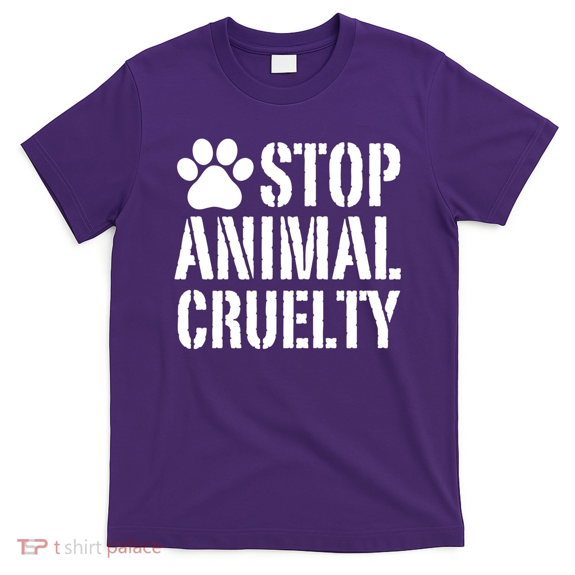 Stop Animal Cruelty Awareness Paw Print T-Shirt