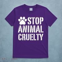 Stop Animal Cruelty Awareness Paw Print T-Shirt thumb 5