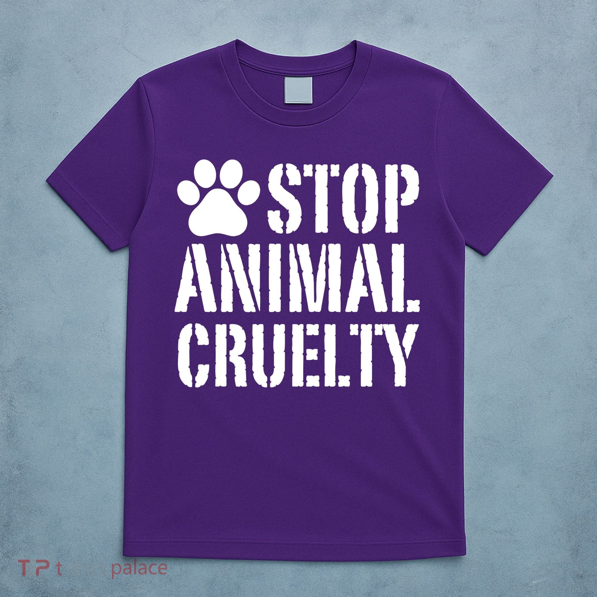 Stop Animal Cruelty Awareness Paw Print T-Shirt