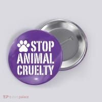 Stop Animal Cruelty Awareness Paw Print Button thumb 0