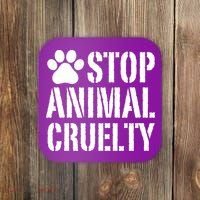 Stop Animal Cruelty Awareness Paw Print Coaster thumb 0