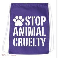 Stop Animal Cruelty Awareness Paw Print Drawstring Bag thumb 0