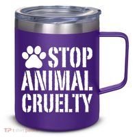 Stop Animal Cruelty Awareness Paw Print 12oz Stainless Steel Coffee Mug thumb 0