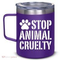 Stop Animal Cruelty Awareness Paw Print 12oz Stainless Steel Coffee Mug thumb 2