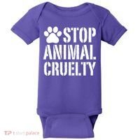Stop Animal Cruelty Awareness Paw Print Baby Bodysuit thumb 0