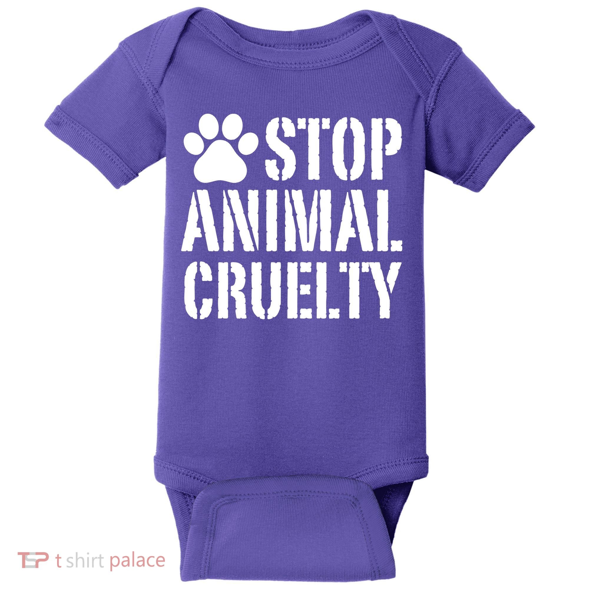 Stop Animal Cruelty Awareness Paw Print Baby Bodysuit