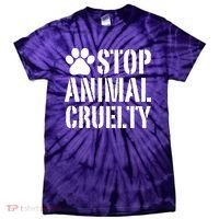 Stop Animal Cruelty Awareness Paw Print Tie-Dye T-Shirt thumb 0
