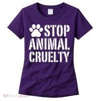Stop Animal Cruelty Awareness Paw Print Women's T-Shirt thumb 0