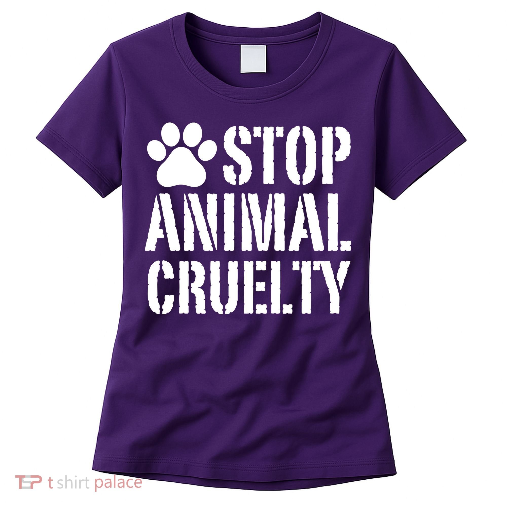 Stop Animal Cruelty Awareness Paw Print Women's T-Shirt