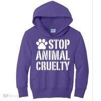 Stop Animal Cruelty Awareness Paw Print Kids Hoodie thumb 0
