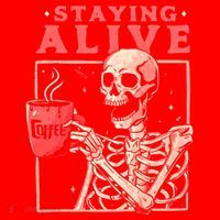 Staying Alive Coffee Lovers Funny Skeleton Funny Skull Skeleton Lovers Santa Hat thumb 1