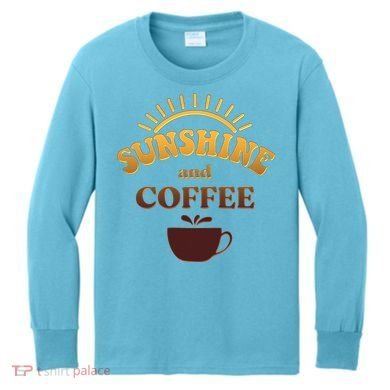 Sunshine And Coffee Kids Long Sleeve Shirt