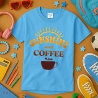 Sunshine And Coffee Kids T-Shirt thumb 3
