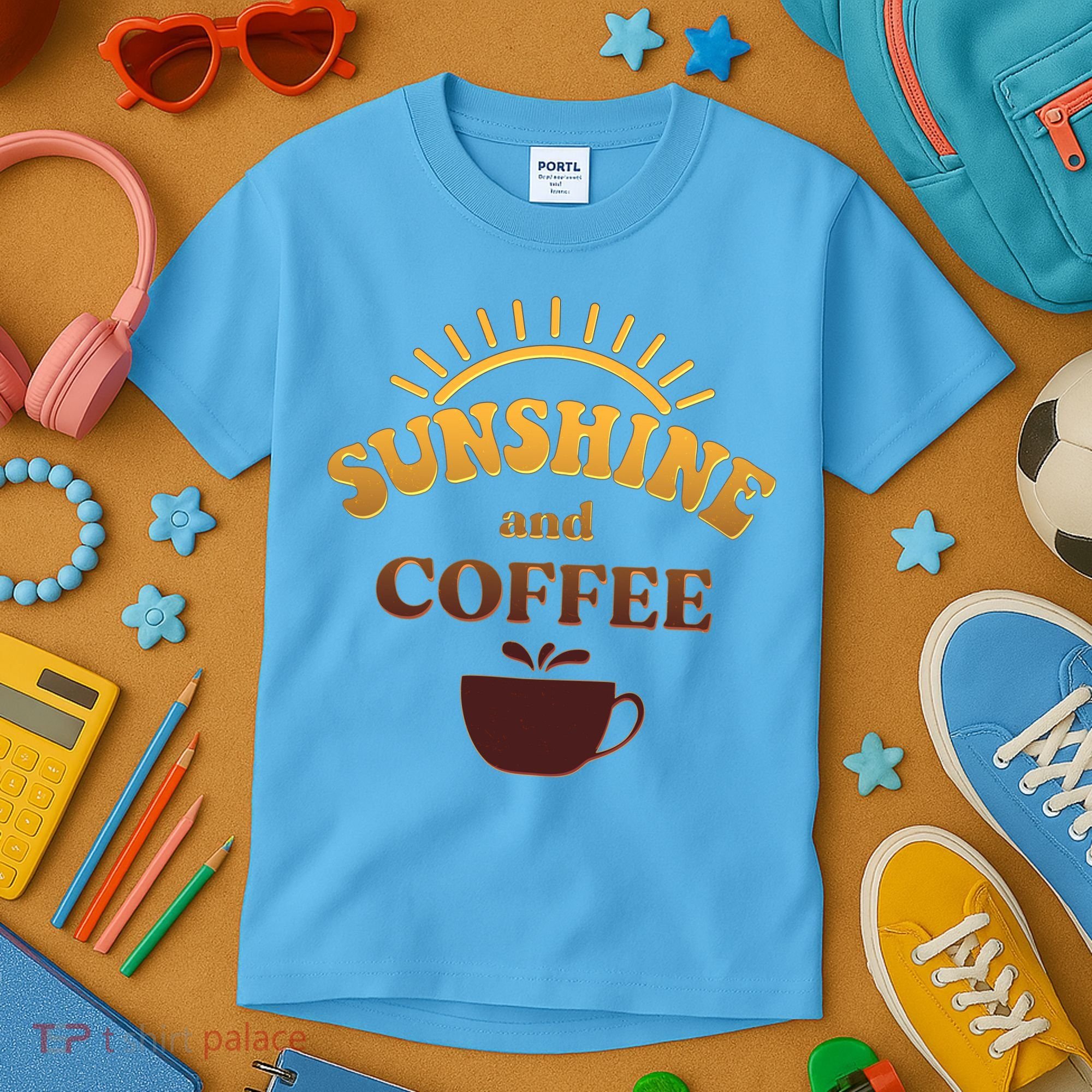 Sunshine And Coffee Kids T-Shirt