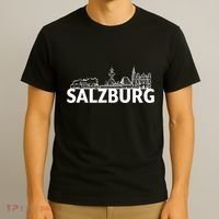Salzburg Austria City Skyline Silhouette Outline Sketch T-Shirt thumb 3