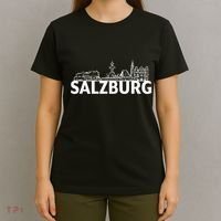 Salzburg Austria City Skyline Silhouette Outline Sketch T-Shirt thumb 4