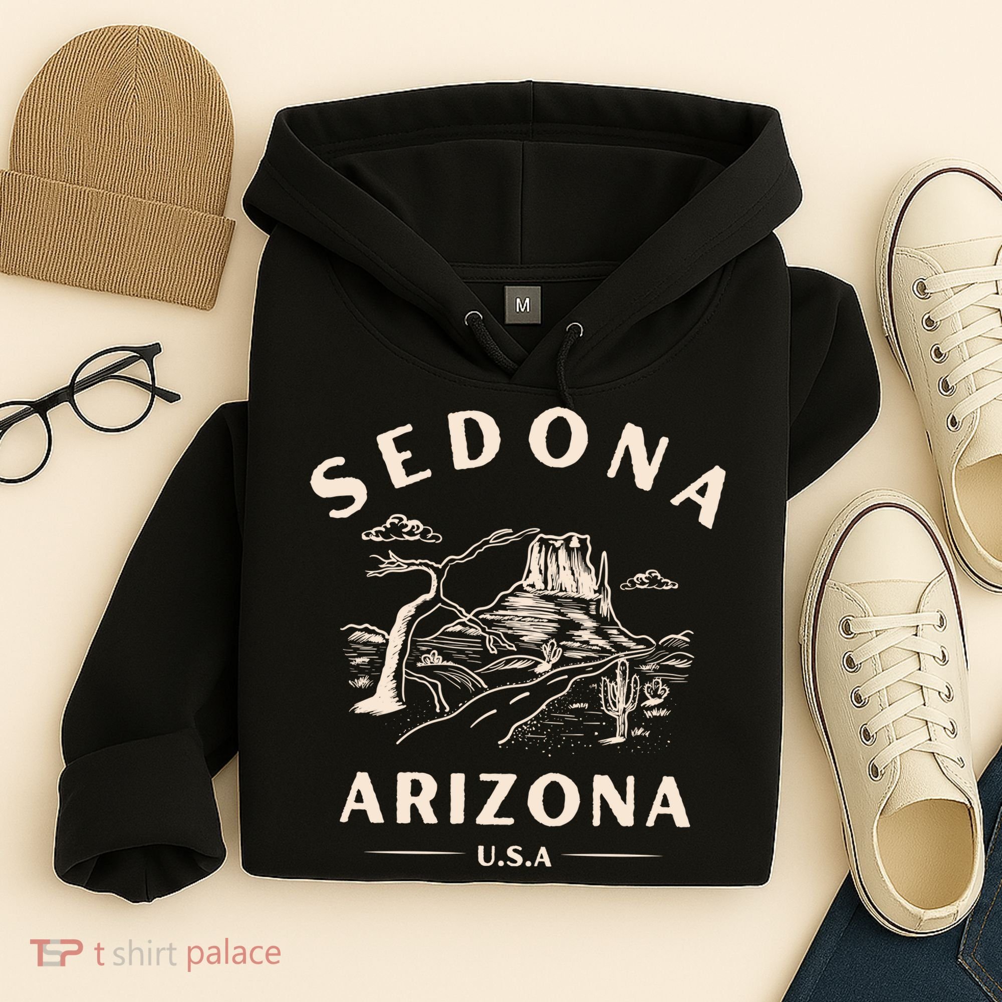 Sedona Arizona Cactus Sunset Desert Hoodie