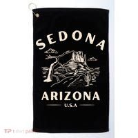 Sedona Arizona Cactus Sunset Desert Golf Towel thumb 0
