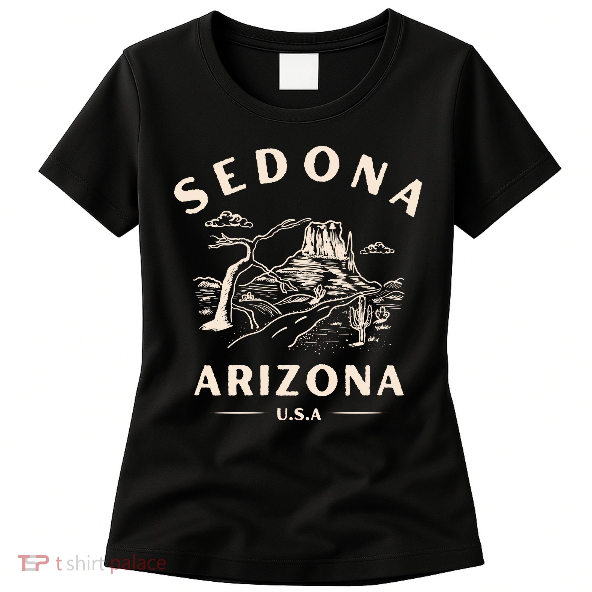 Sedona Arizona Cactus Sunset Desert Women's T-Shirt