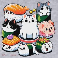 Sushi Anime Cat Sushi Lover Gift Women's Sweatshirt thumb 2