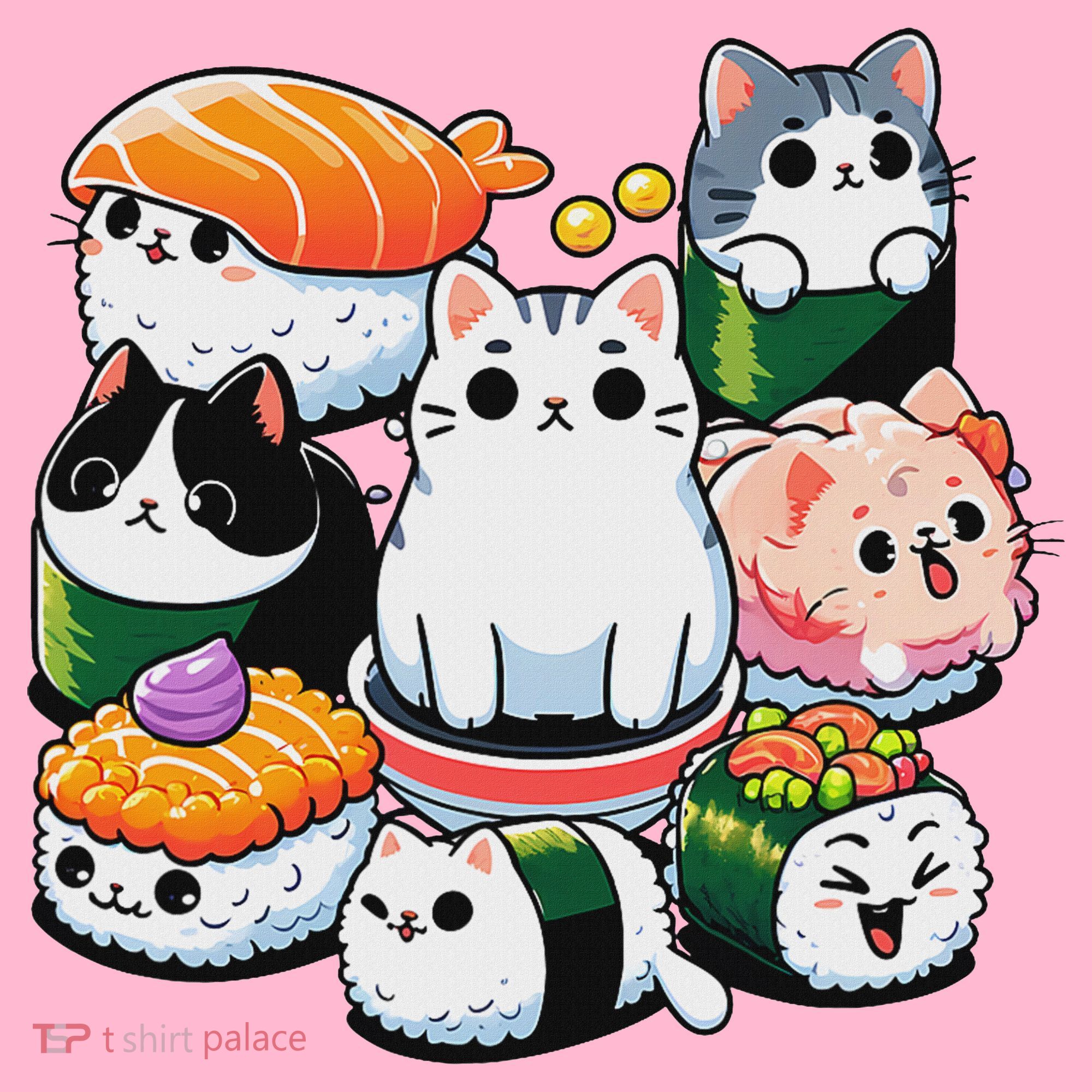 Sushi Anime Cat Sushi Lover Gift Coaster