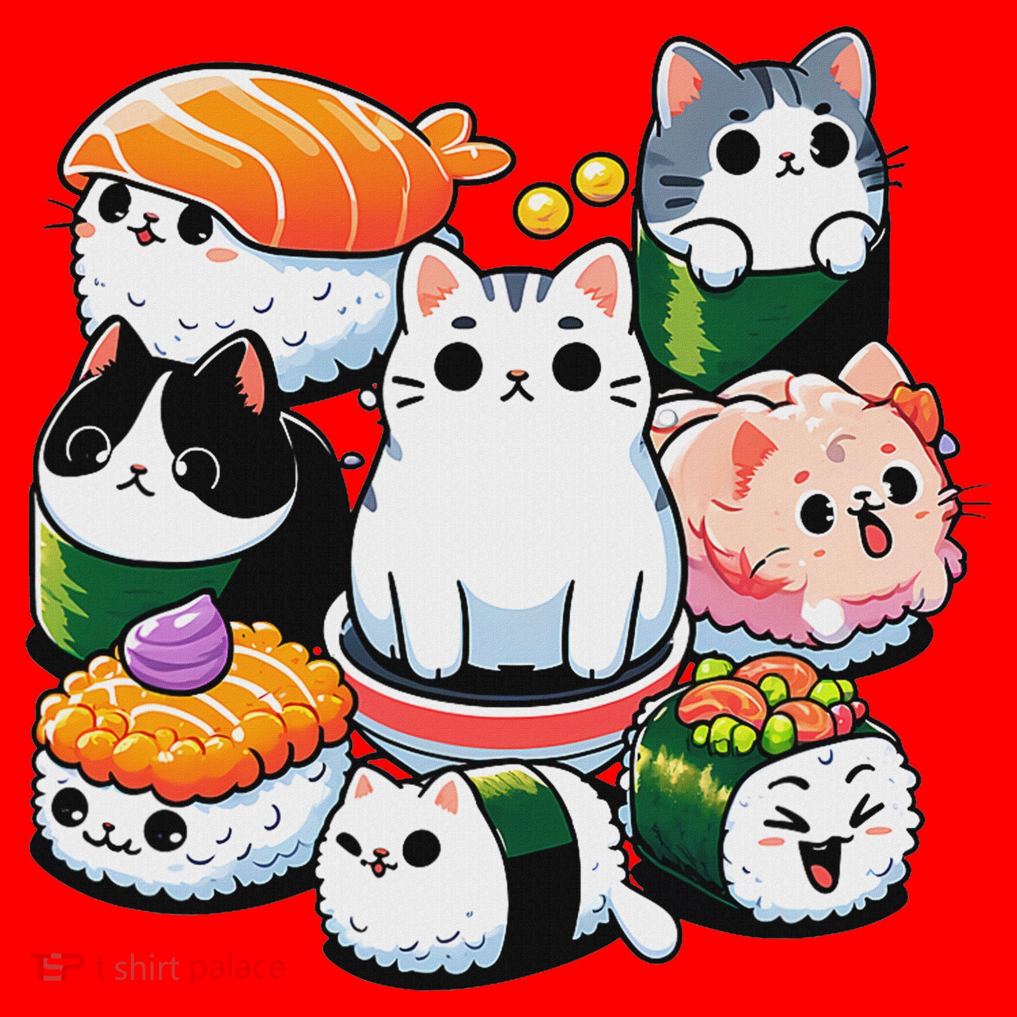 Sushi Anime Cat Sushi Lover Gift Santa Hat
