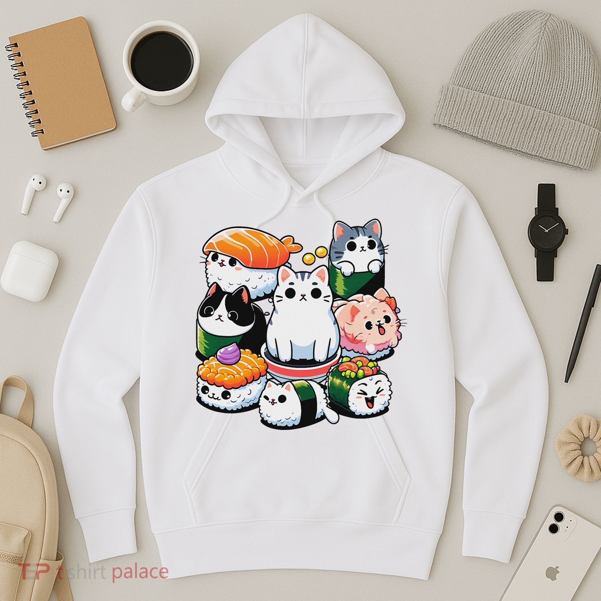 Sushi Anime Cat Sushi Lover Gift Hoodie