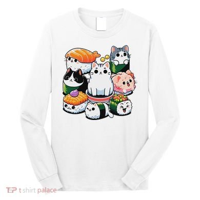 Sushi Anime Cat Sushi Lover Gift Long Sleeve Shirt