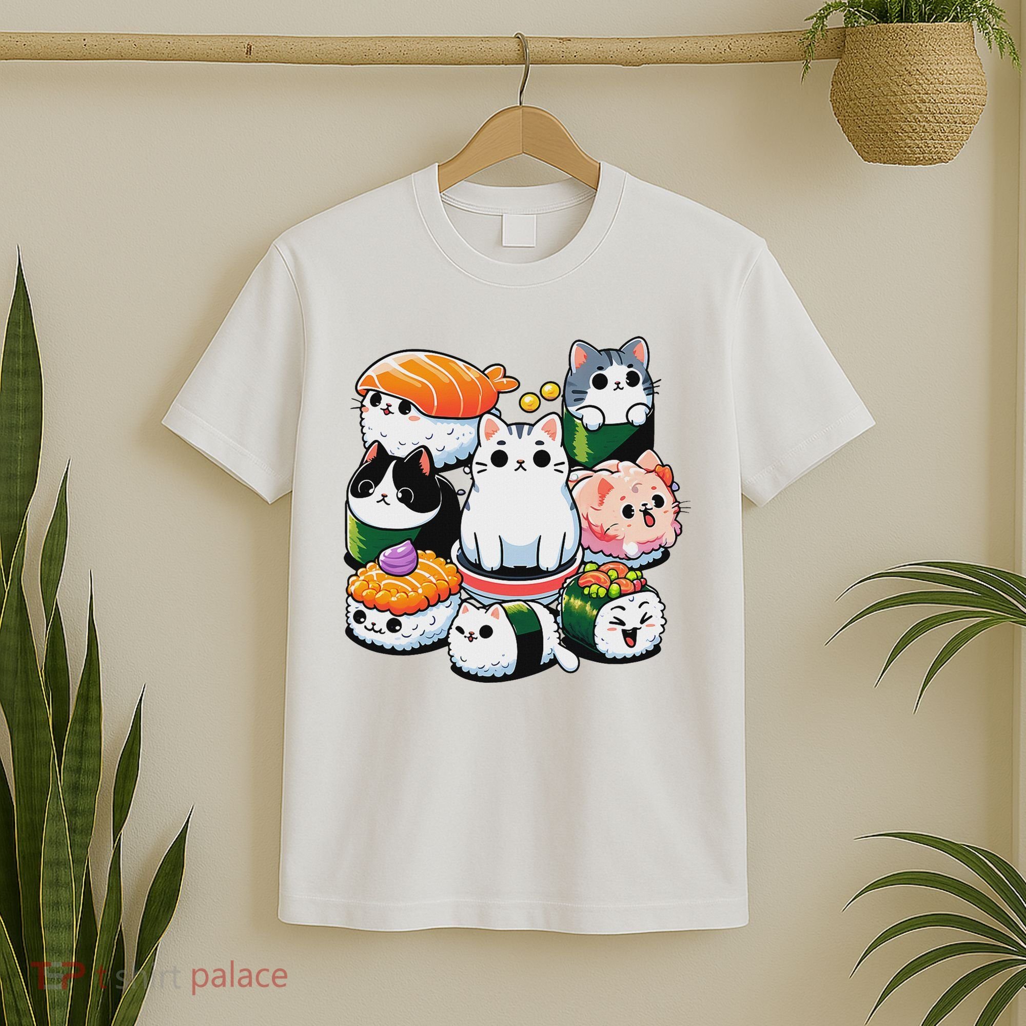 Sushi Anime Cat Sushi Lover Gift T-Shirt