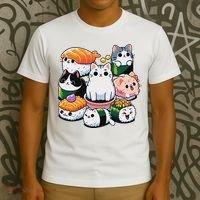 Sushi Anime Cat Sushi Lover Gift T-Shirt thumb 3