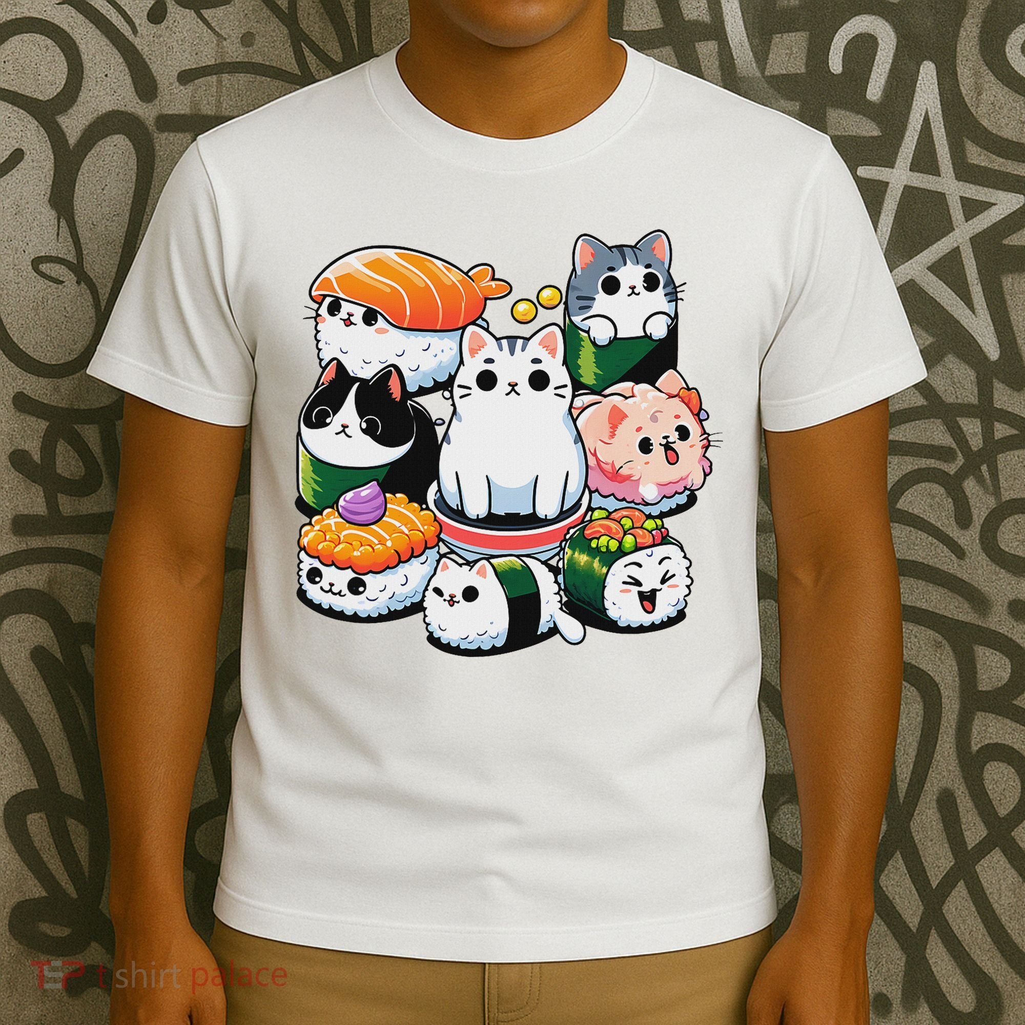 Sushi Anime Cat Sushi Lover Gift T-Shirt