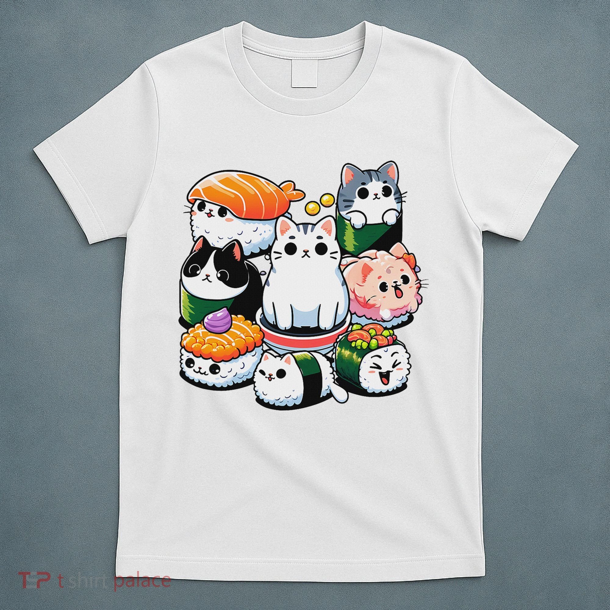 Sushi Anime Cat Sushi Lover Gift T-Shirt