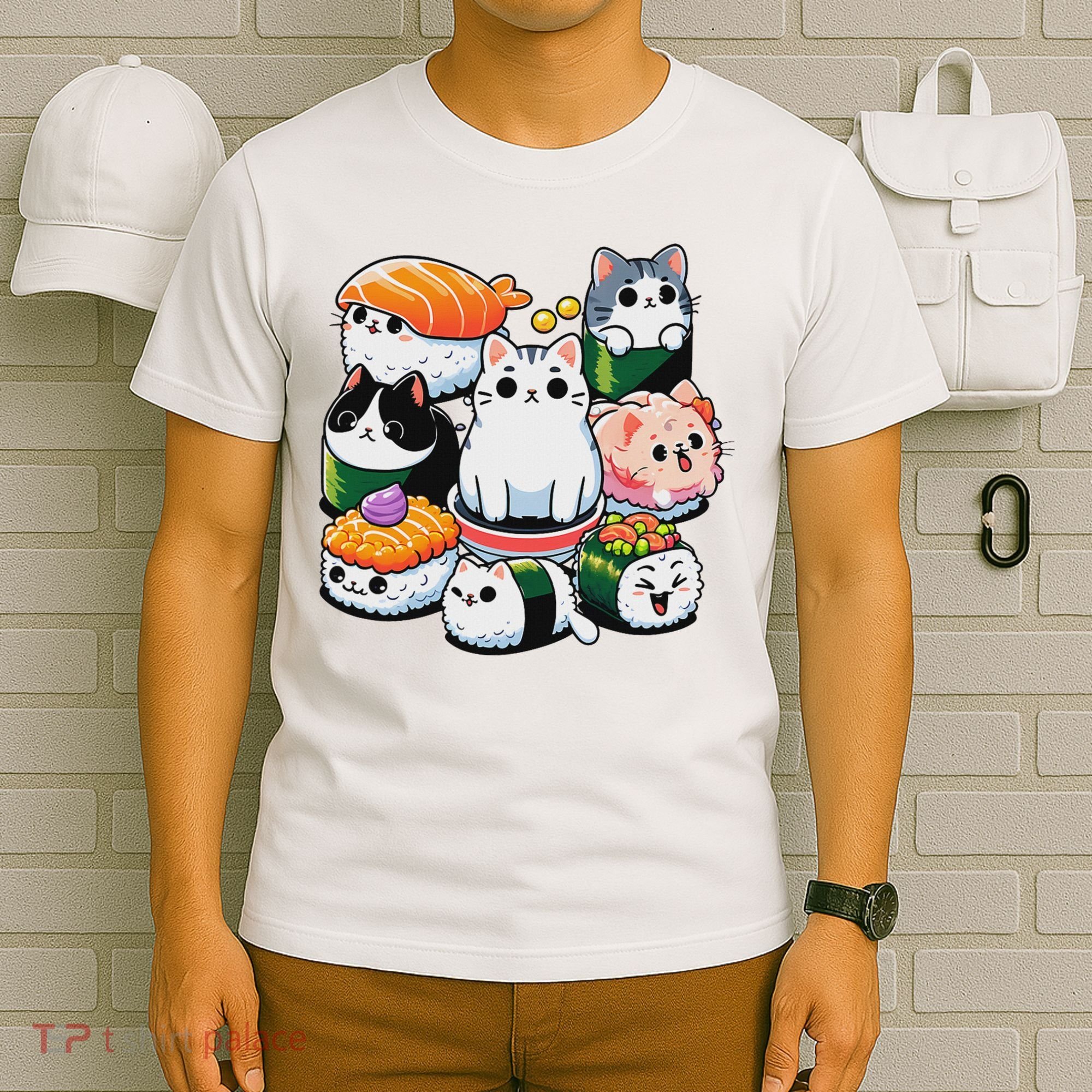 Sushi Anime Cat Sushi Lover Gift T-Shirt