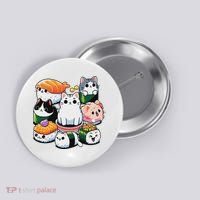Sushi Anime Cat Sushi Lover Gift Button thumb 0