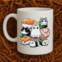 Sushi Anime Cat Sushi Lover Gift Coffee Mug thumb 2