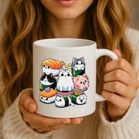 Sushi Anime Cat Sushi Lover Gift Coffee Mug thumb 3