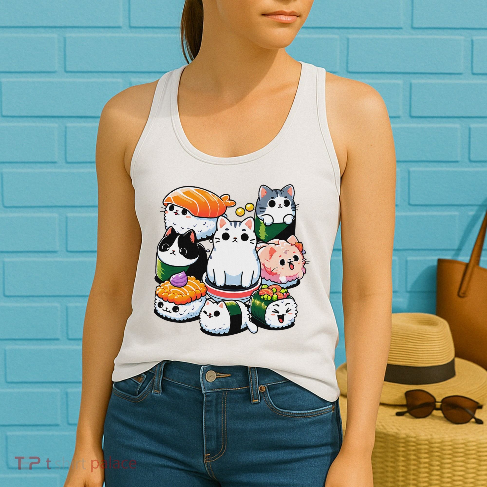Sushi Anime Cat Sushi Lover Gift Women's Tank Top