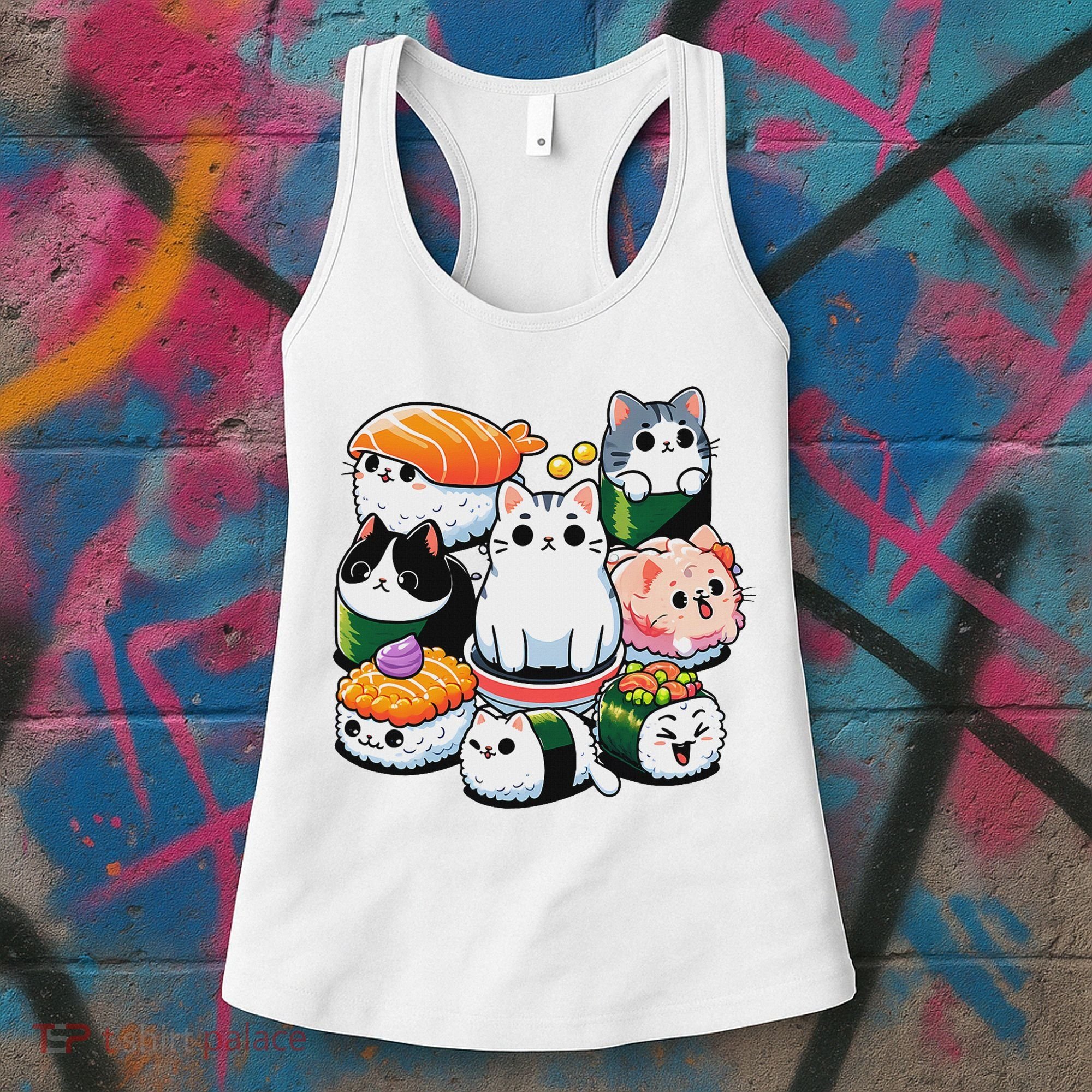 Sushi Anime Cat Sushi Lover Gift Women's Tank Top