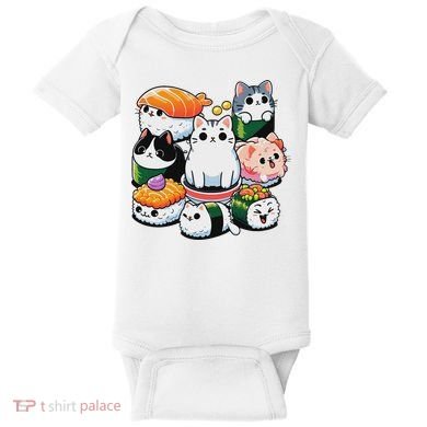 Sushi Anime Cat Sushi Lover Gift Baby Bodysuit