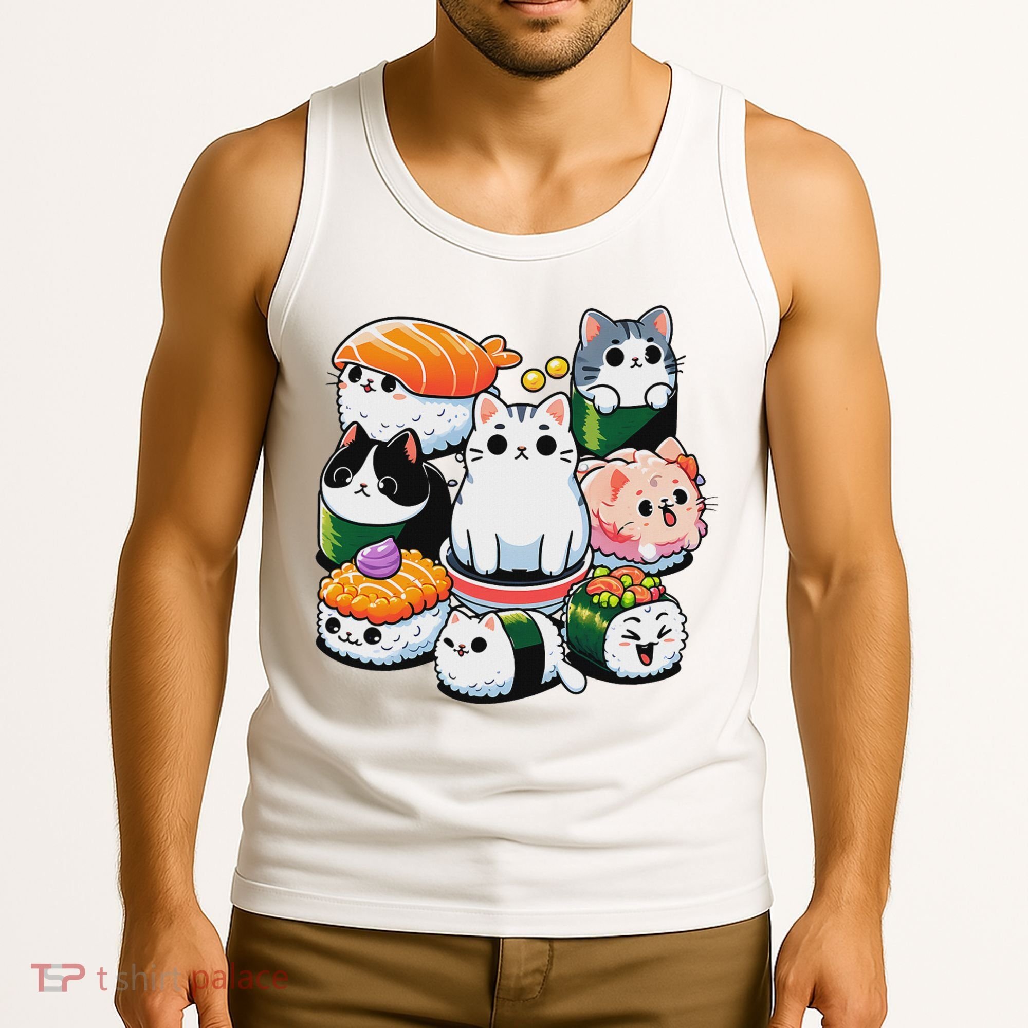 Sushi Anime Cat Sushi Lover Gift Tank Top
