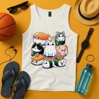 Sushi Anime Cat Sushi Lover Gift Tank Top thumb 4