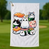 Sushi Anime Cat Sushi Lover Gift Golf Towel thumb 1