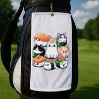 Sushi Anime Cat Sushi Lover Gift Golf Towel thumb 2