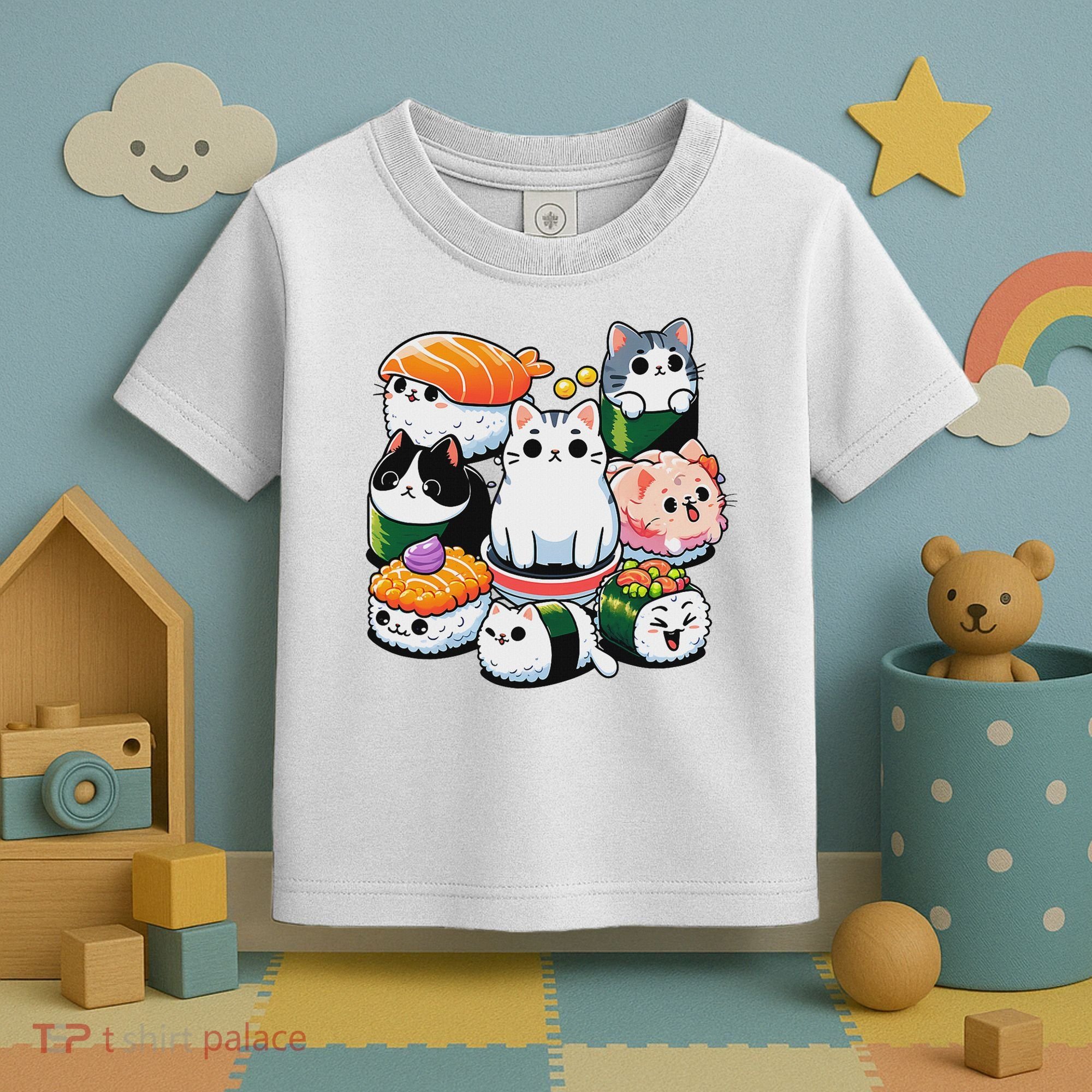 Sushi Anime Cat Sushi Lover Gift Toddler T-Shirt